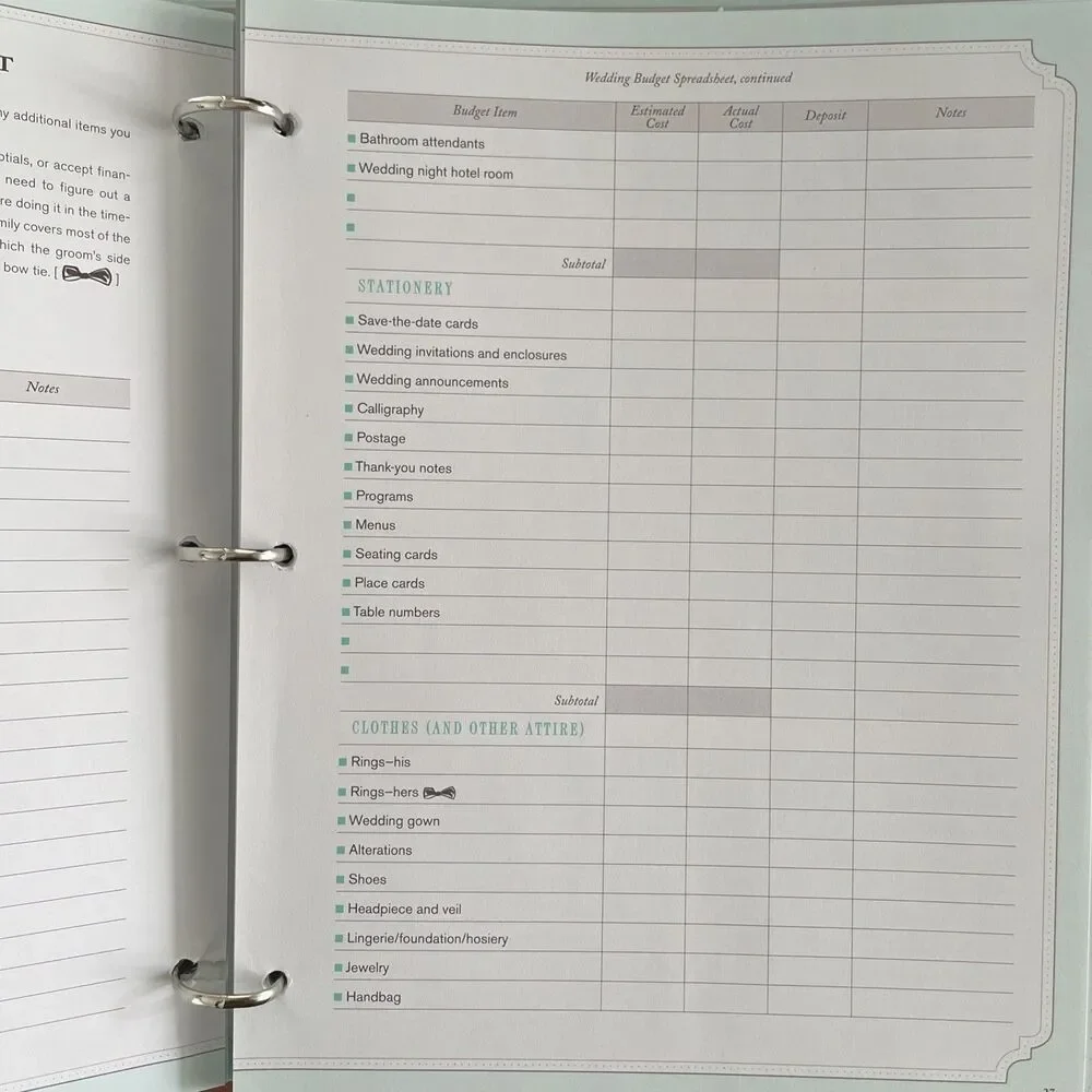 Wedding Planner & Organizer Hardcover Mindy Weiss‎ Ring Binder Illustrated New